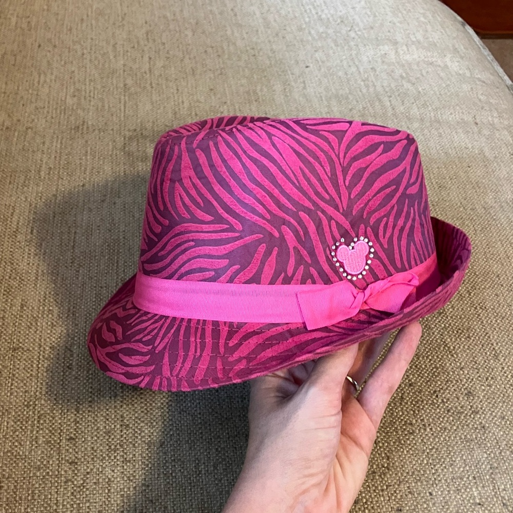 Disney pink animal print fedora